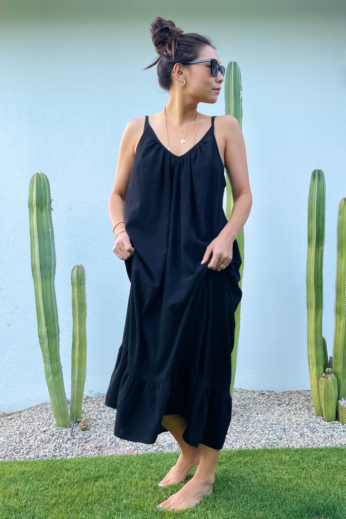 knee length dresses for ladies 9seed- Paloma Ruffle Maxi – SorellaLLC