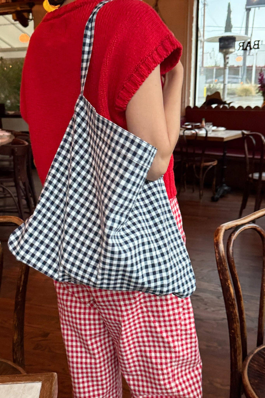 Happy Carry Bag - Navy Gingham