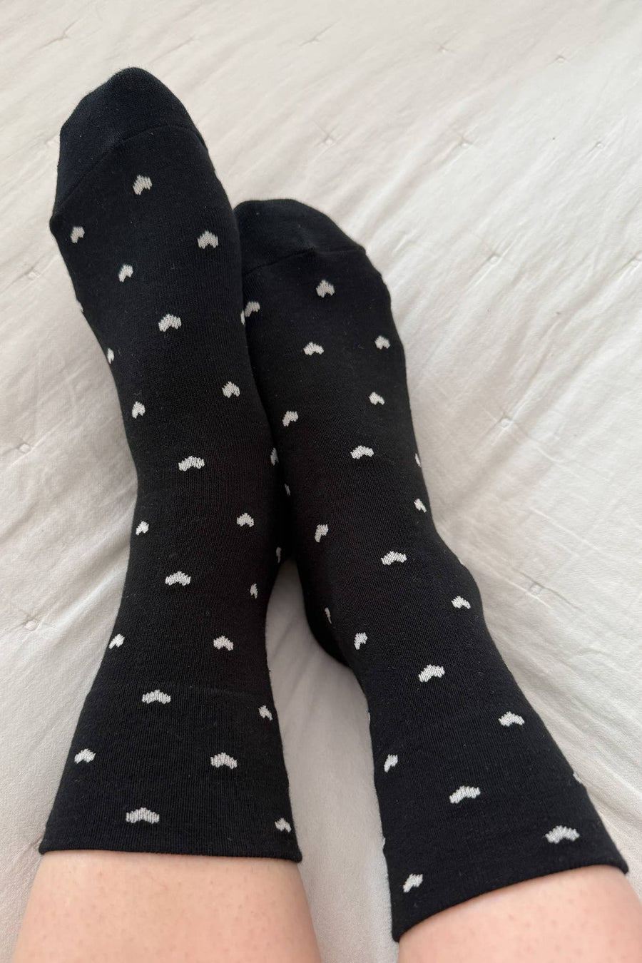 Sneaker Socks - Polka Dot Charcoal/Black