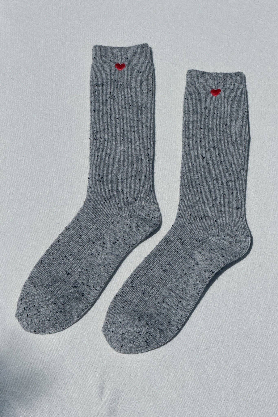 Embroidered Snow Socks - BLACK + HEART