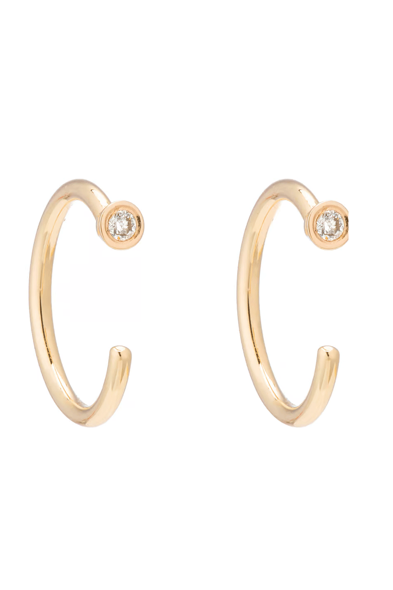 Diamond Dust Huggies - Diamonds 14k Yellow Gold