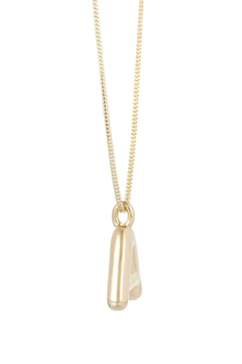 Helium Initial Pendant - 14k Yellow Gold