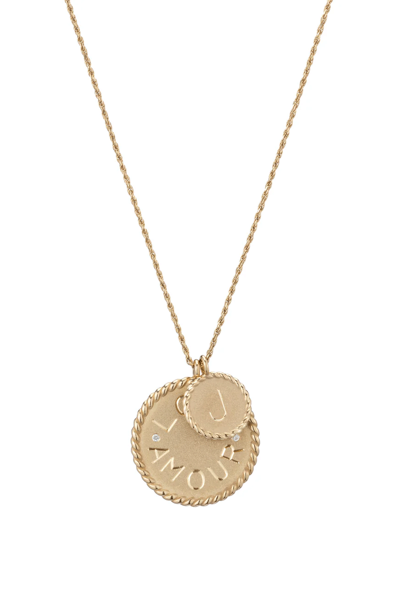 Mini Imperial Disc Charm Only - 14k Yellow Gold