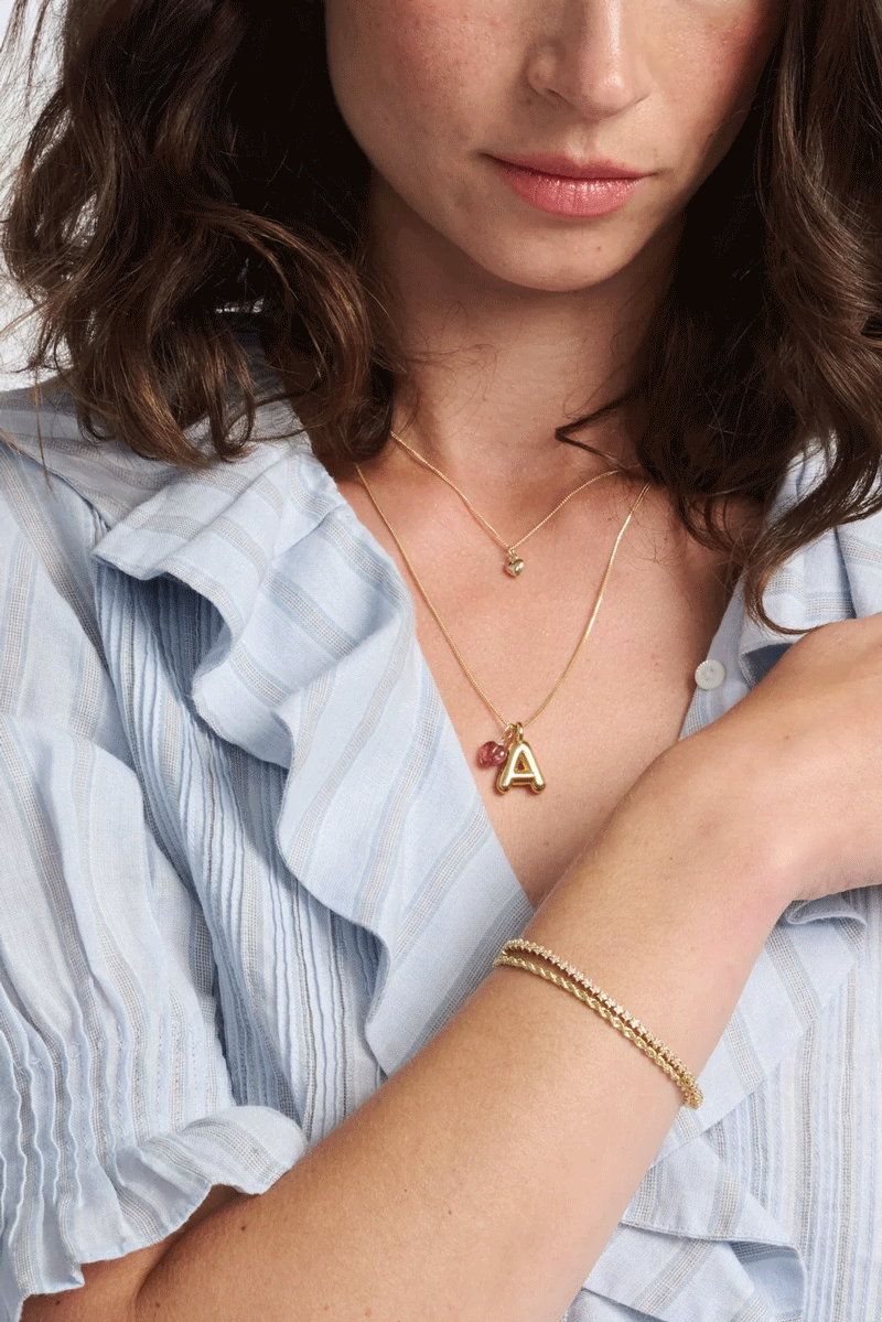 Petite Puffed Heart Charm - 14k Yellow Gold