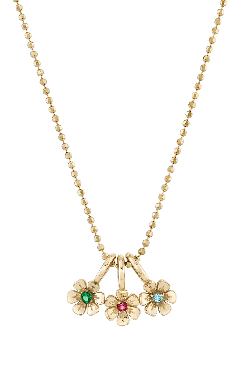 In Bloom Birthstone Charm - 14k Yellow Gold