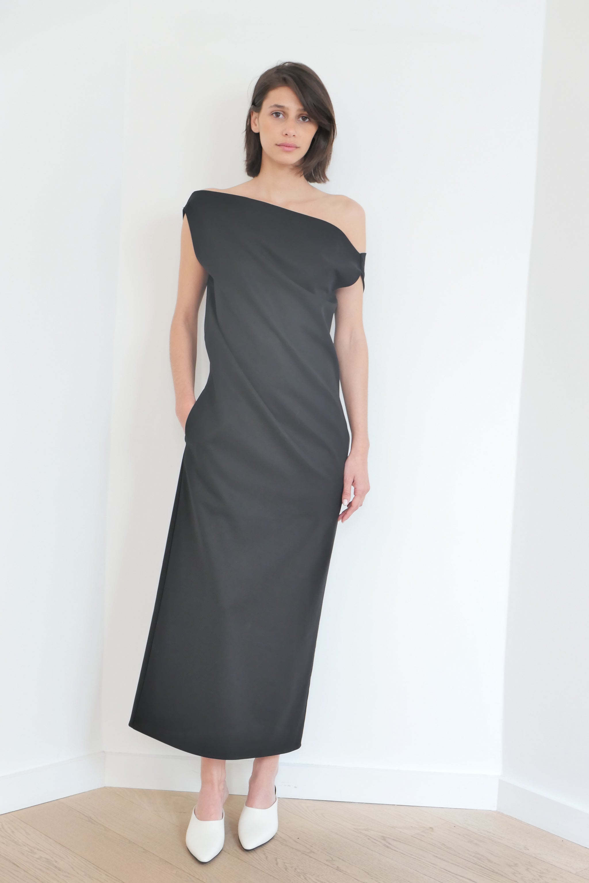 Draped Back Dress - Black