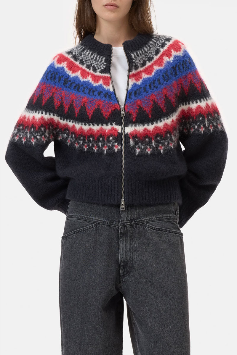 Cropped Zip Cardigan - Cosmic Grey