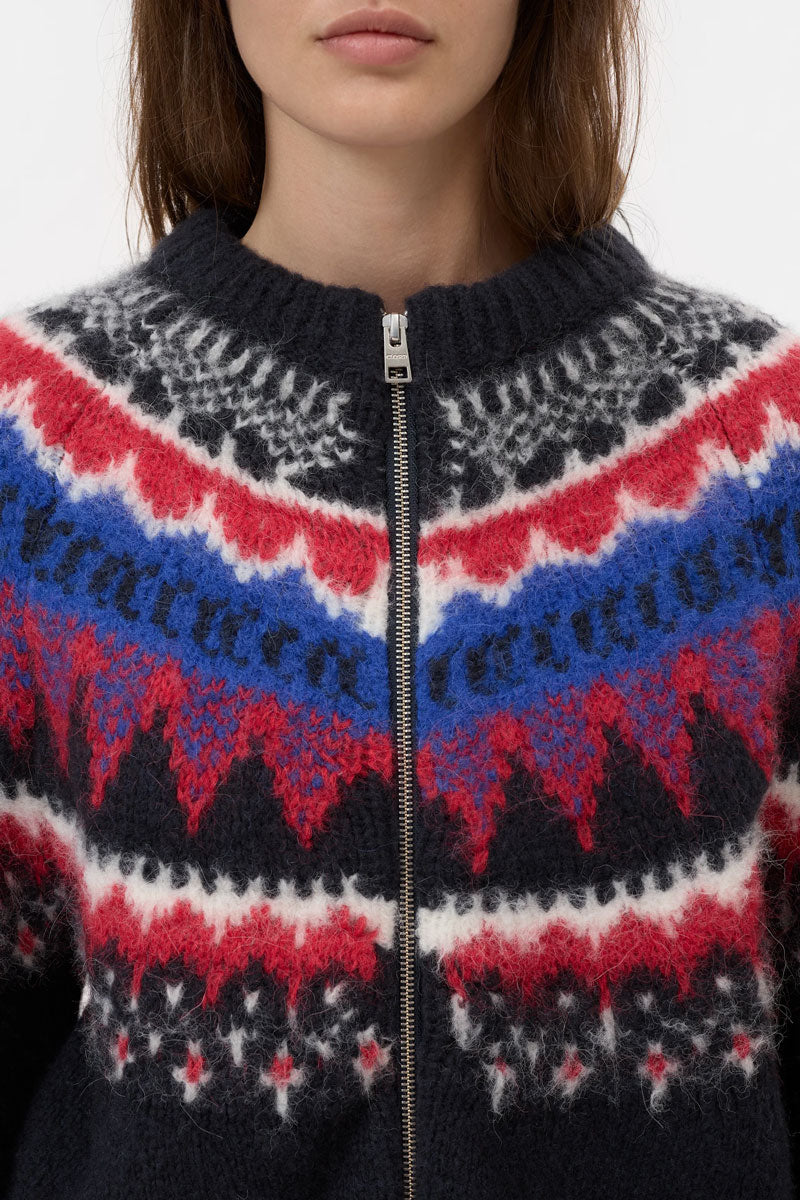 Cropped Zip Cardigan - Cosmic Grey