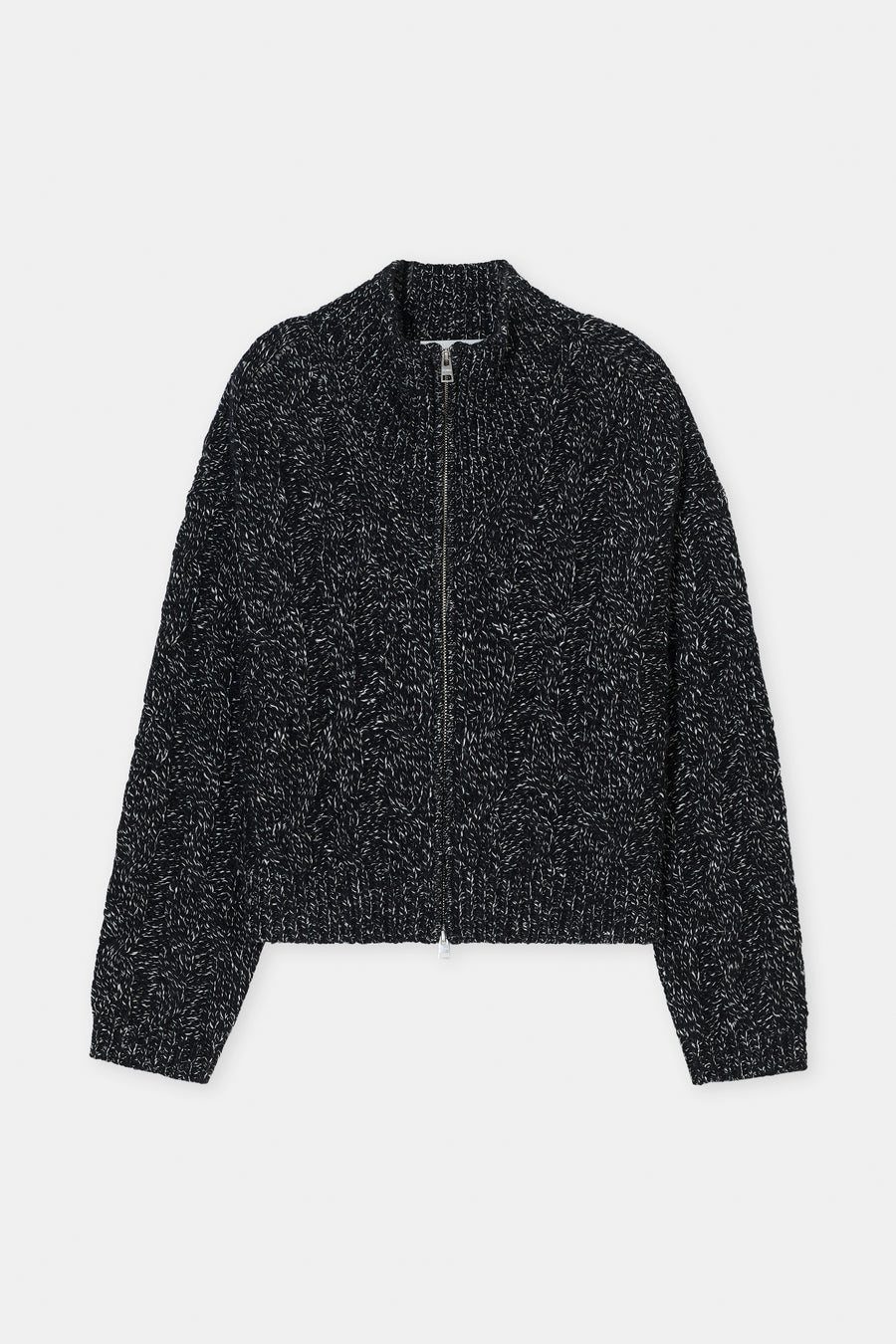 Troyer Zip Cardigan - Dark Grey Melange