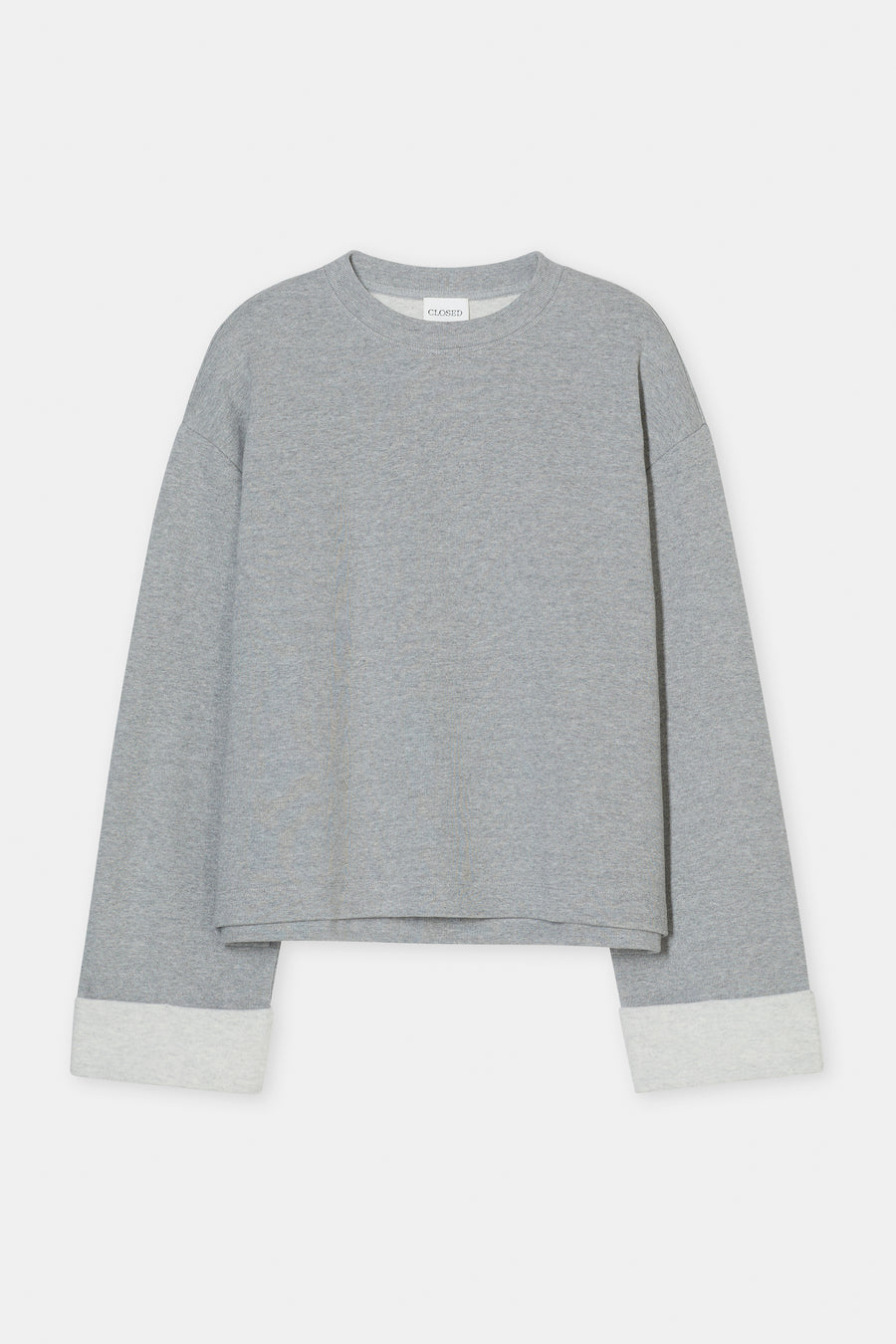 Turn Up Long Sleeve - Light Grey Melange