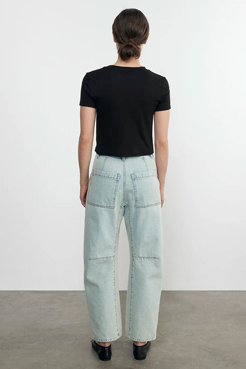 Supima Cotton Essential Perfect Cropped S/S - Black