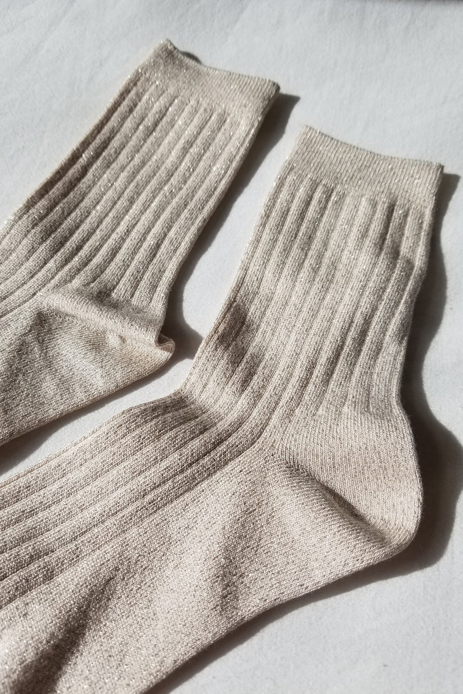 Her Socks Modal Lurex - Ivory Gold
