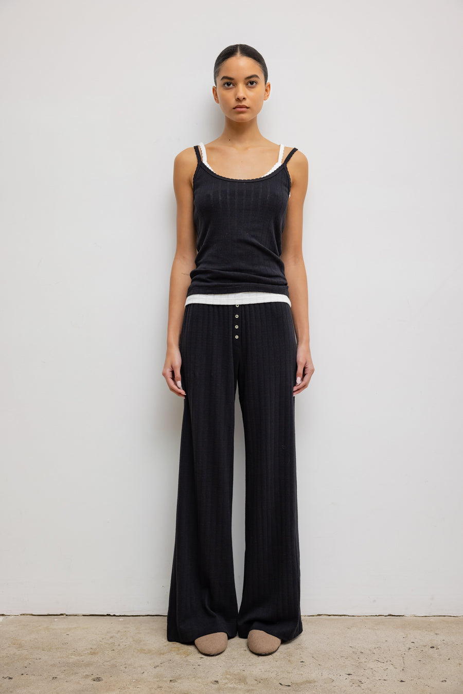 Pointelle Boxer Pant - Black