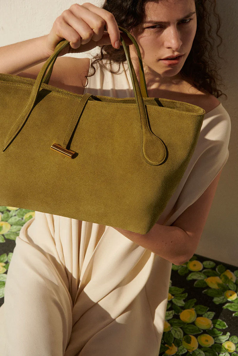 Petite Penne Tote - Herb Suede