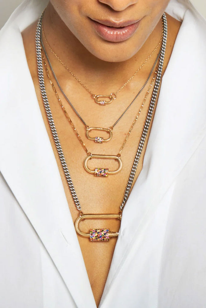 Heavy Curb Chain - Sterling Silver Chain w/ Yellow Gold Loops – Pavilion