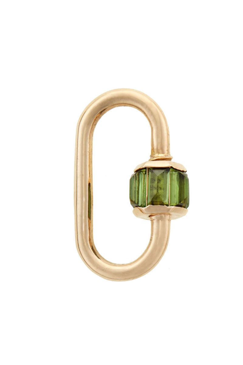 Total Baguette Medium Lock - 14k Yellow Gold & Green Tourmaline