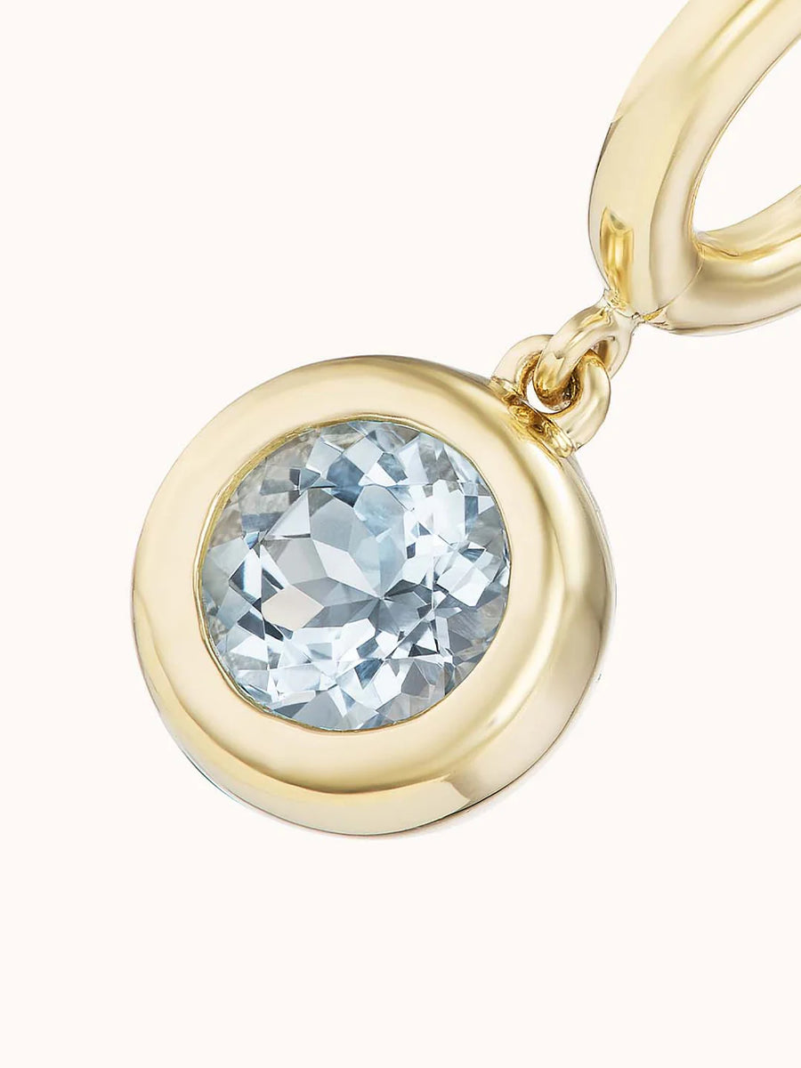 Large Gemma Dangles Aquamarine - Yellow Gold