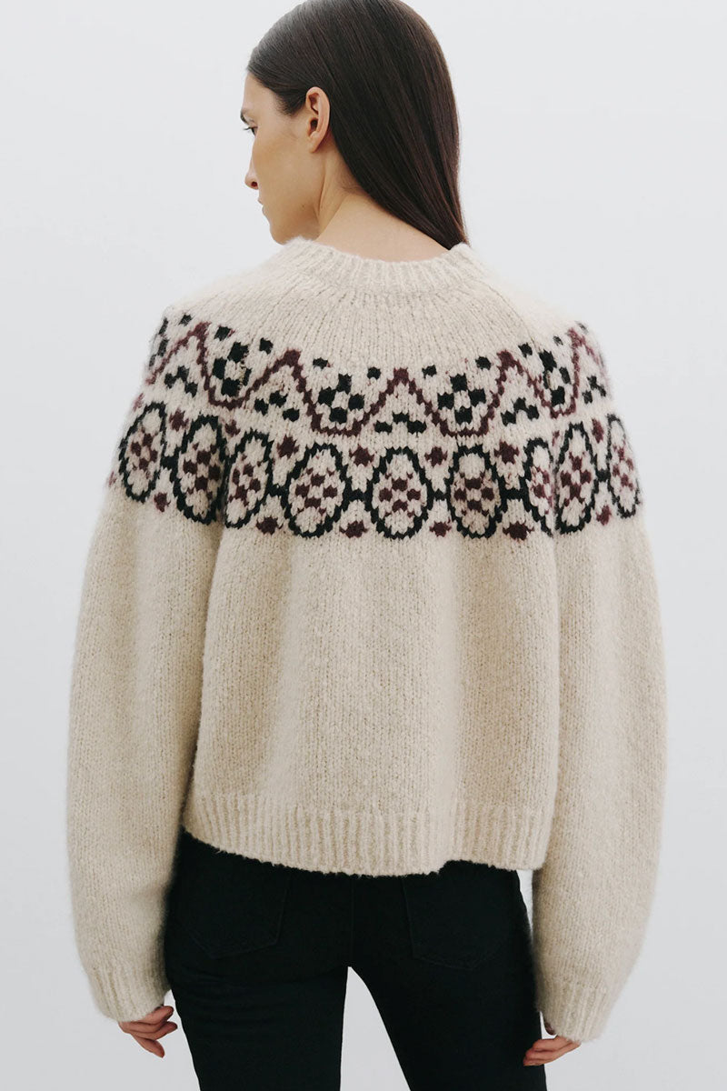 Chrissy Sweater - Beige Melange Fair Isle