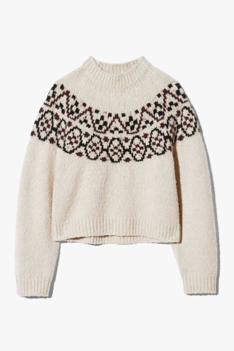Chrissy Sweater - Beige Melange Fair Isle
