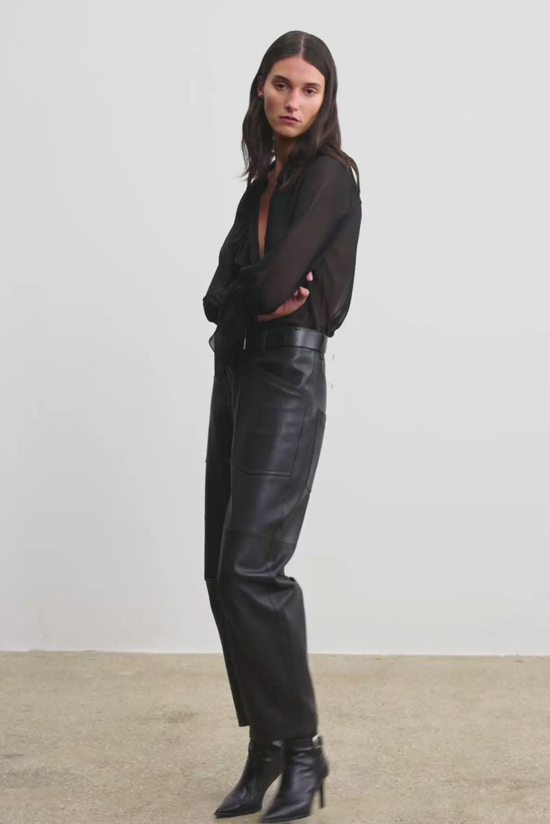 Shon Leather Pant - Black