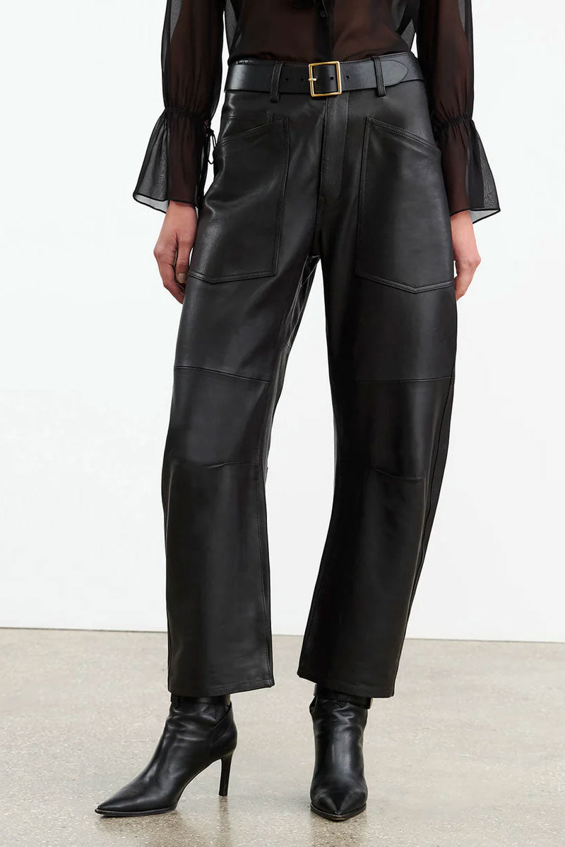 Shon Leather Pant - Black
