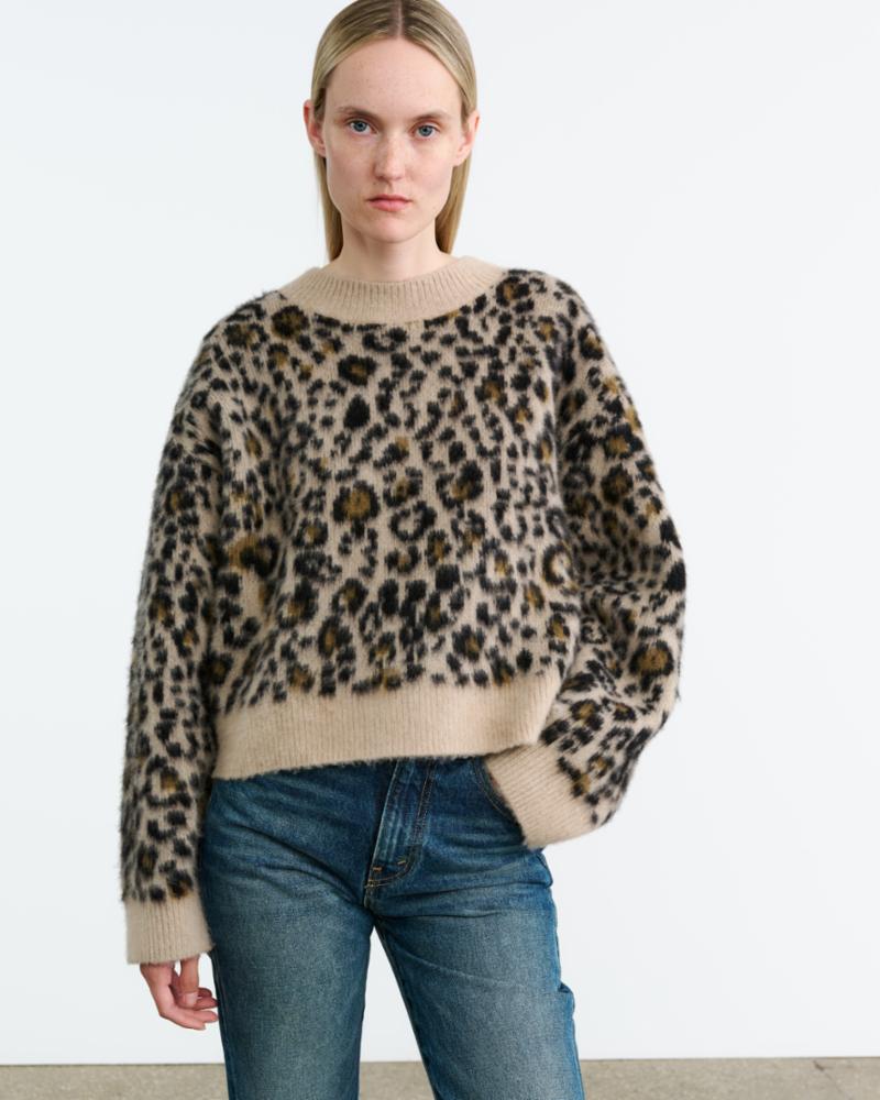 Zamira Sweater - Camel Leopard