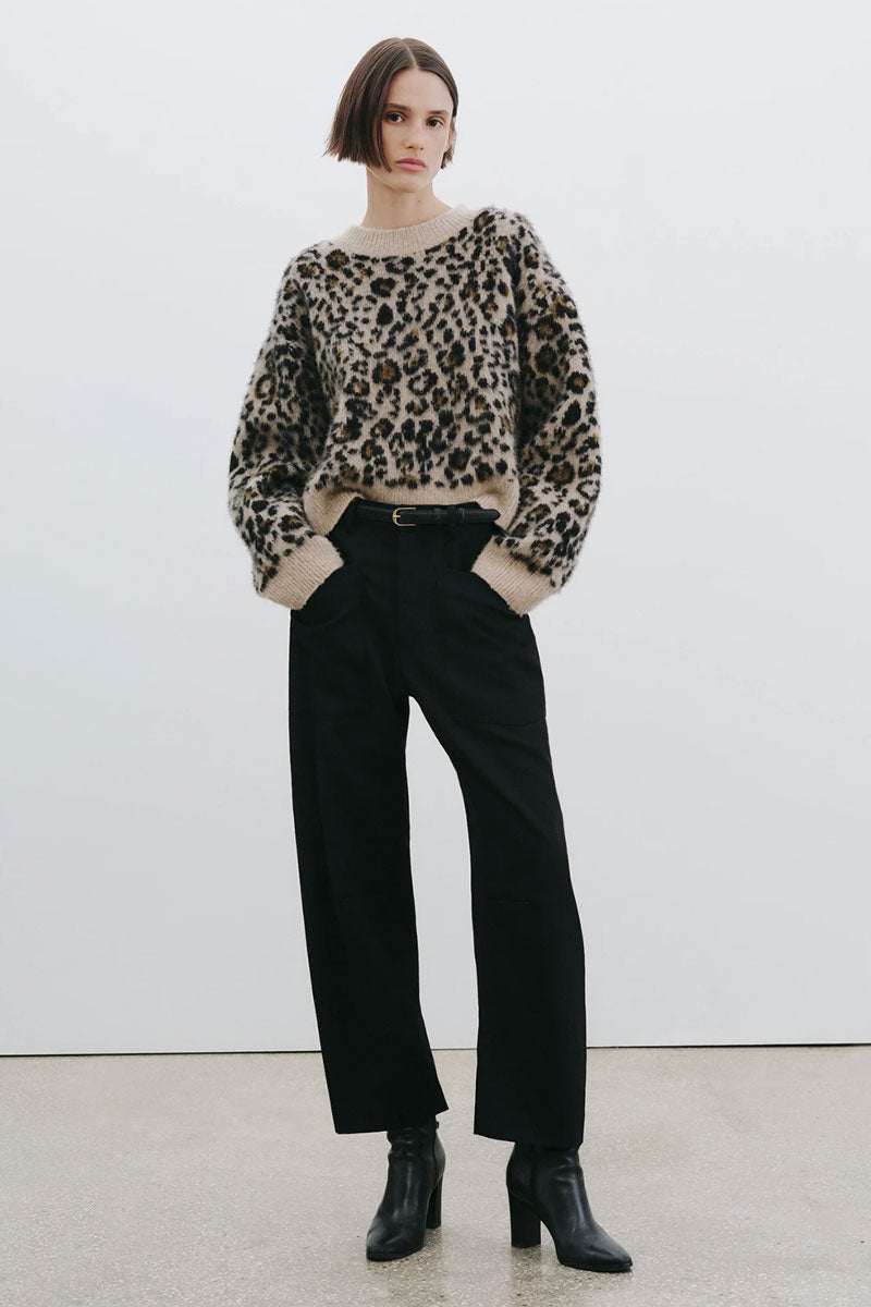 Zamira Sweater - Camel Leopard