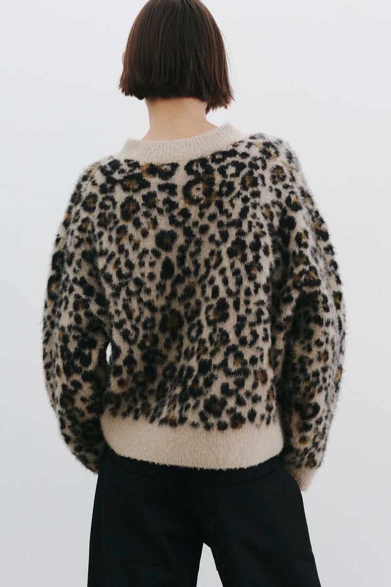 Zamira Sweater - Camel Leopard
