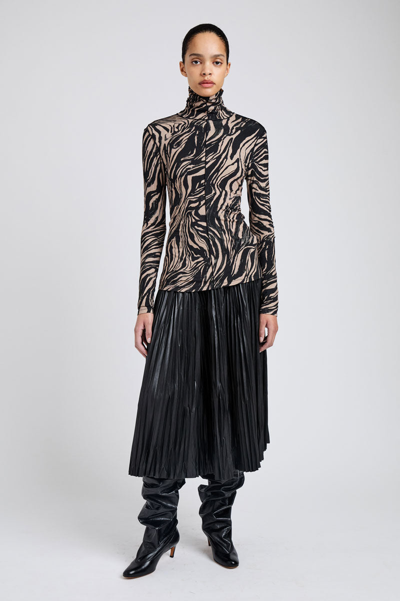 Audrey Top in Marble Jersey - Fawn Multi