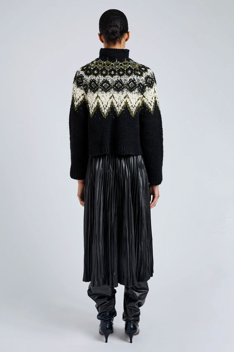 Lizzy Sweater in Textured Fairisle - Black Multi