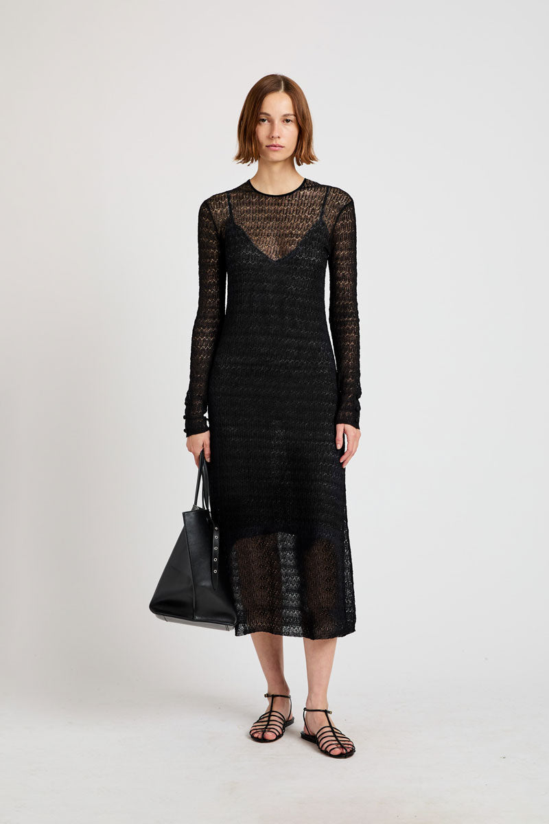 proenza crochet dress Fringed Crochet Shirt Dress By Proenza Schouler