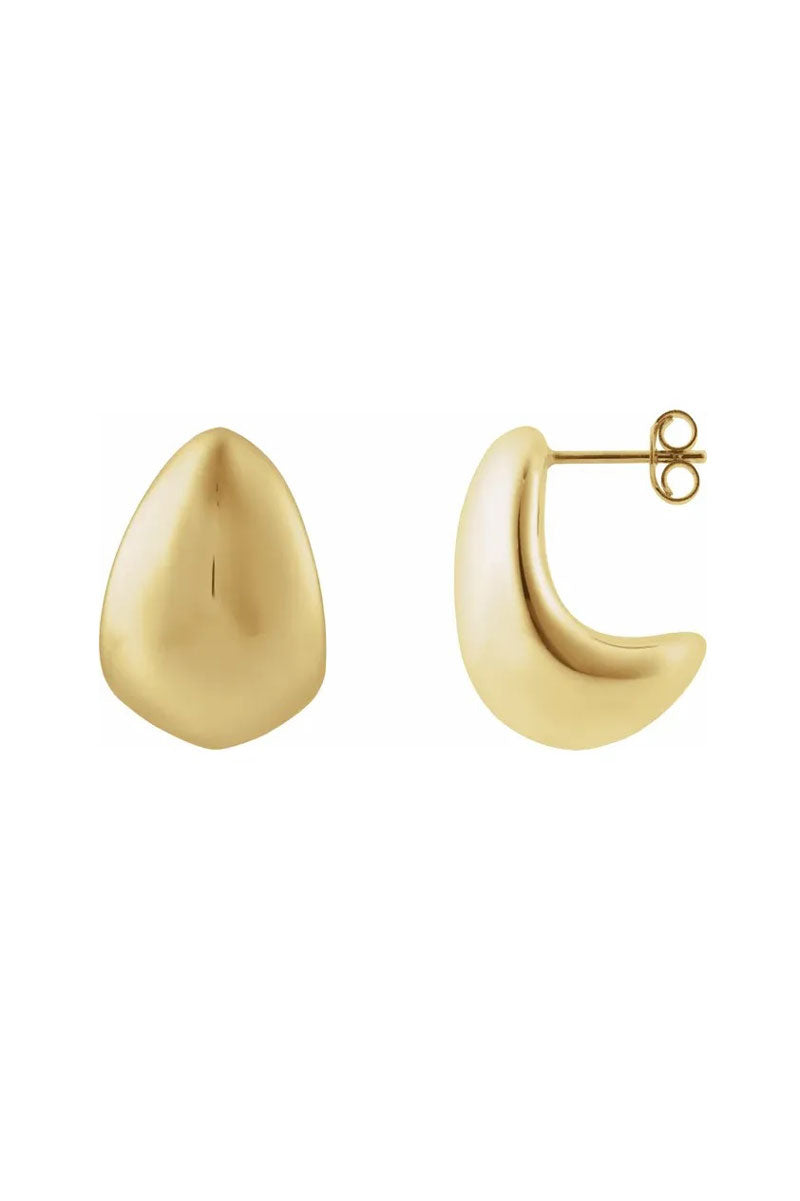 Puffy Teardrop Earrings - 14k Yellow Gold