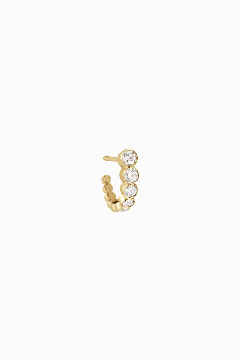 Petite Boucle Ensemble Earring - Diamond 18k Yellow Gold
