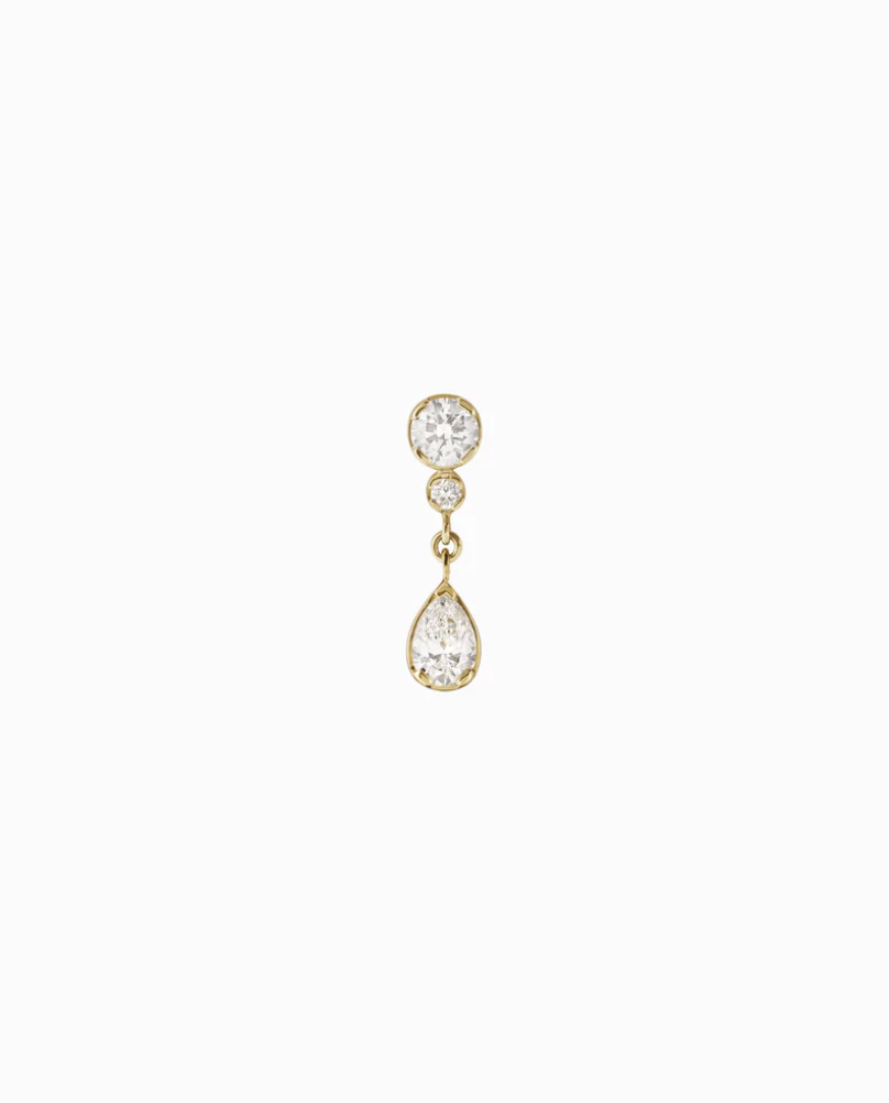 Goutte Earring - Diamond 18k Yellow Gold