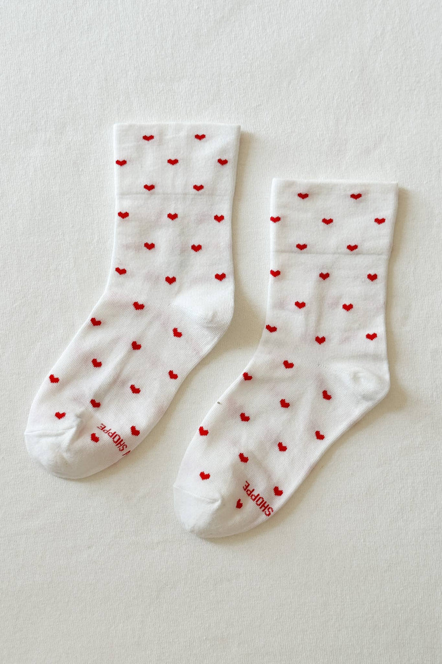 Sneaker Socks - Heart White / Red