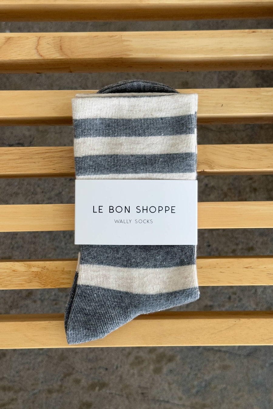 Wally Socks - Wide/Grey Stripe