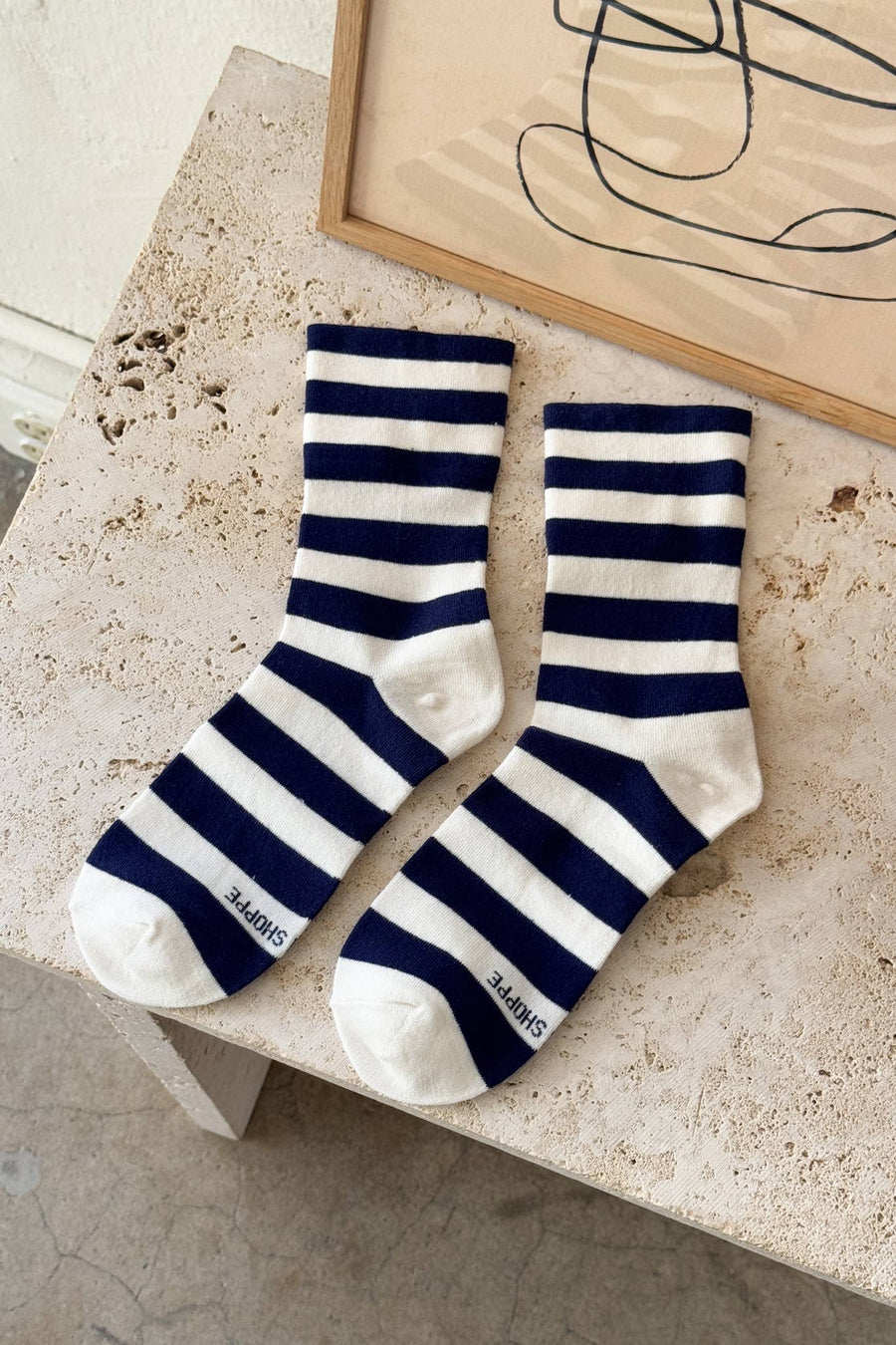 Wally Socks - Wide/Grey Stripe