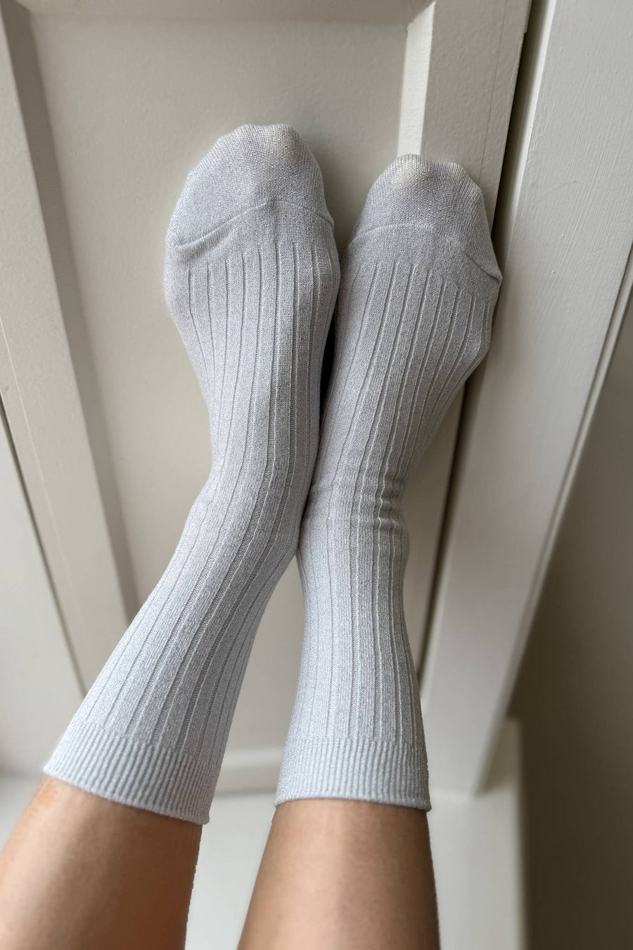 Her Socks Modal Lurex - Morning Mist