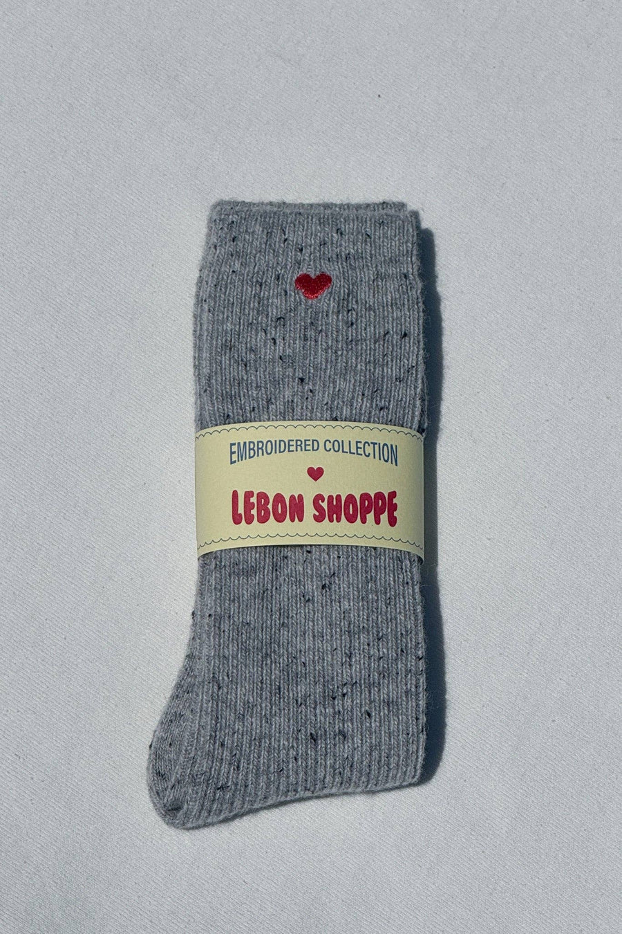 Embroidered Snow Socks - COOKIES AND CREAM + HEART