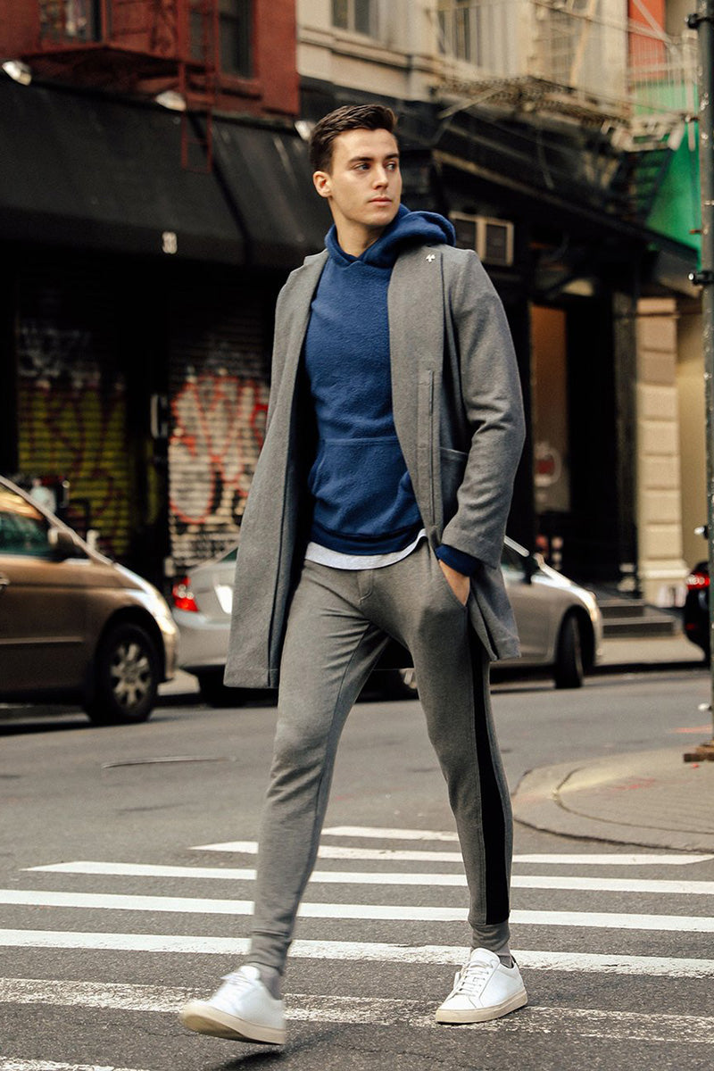 Sherpa Drop Shoulder Hoodie - Blue