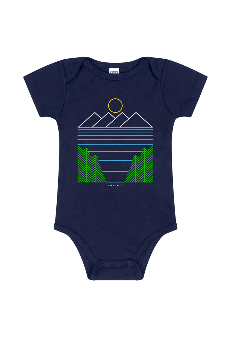 Lake Tahoe Baby Onesie - Navy