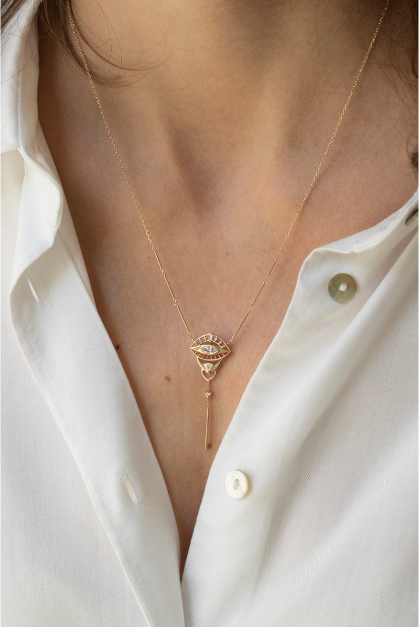 Dream Maker Marquise Diamond Necklace - Diamonds and Yellow Gold